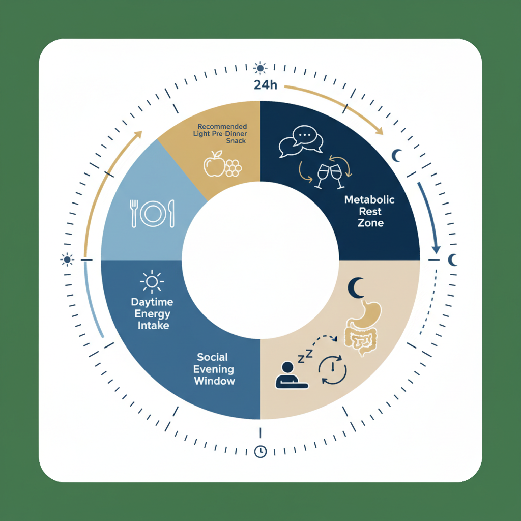 Mastering Your Meal Timing Routine in Spain: Navigating Late Dinners and Social Habits - Infographic illustration