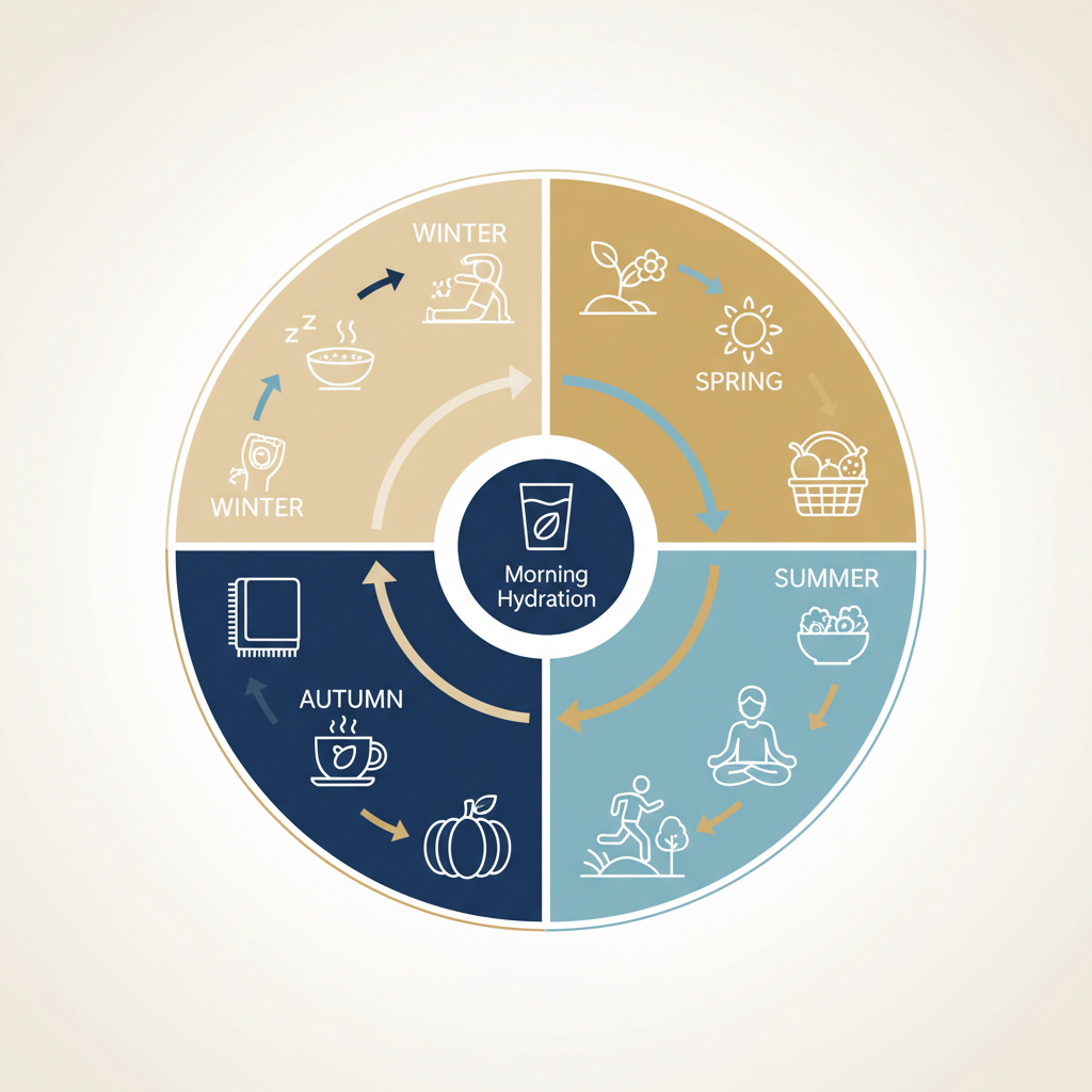 Seasonal Habit Stacking: Adapting Wellness Routines for Seasonal Changes - Infographic illustration