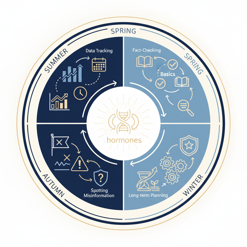 How to Read Hormone Health Information: A Seasonal Planning Guide for Health Literacy - Infographic illustration