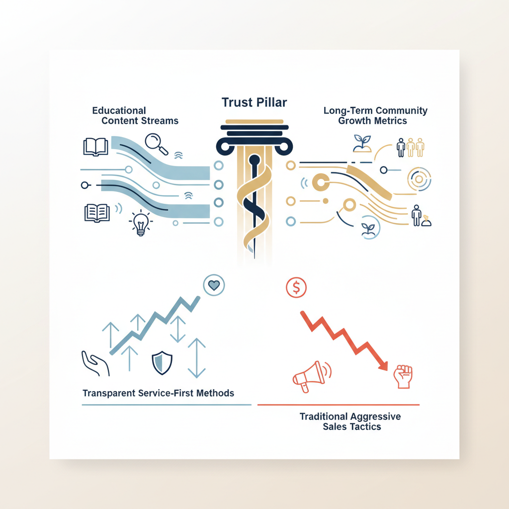 Organic Marketing for Health Projects: Service-First Content - Infographic illustration