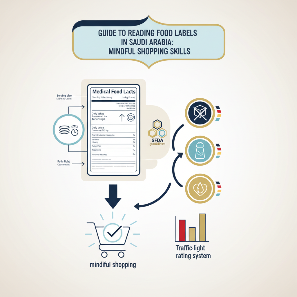Guide to Reading Food Labels in Saudi Arabia: Mindful Shopping Skills - Infographic illustration