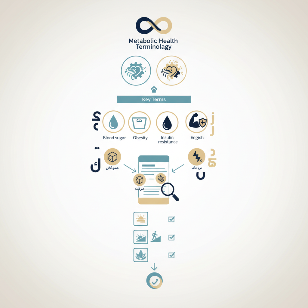 Metabolic Health Terminology: A Guide for Arabic-Speaking Readers - Infographic illustration